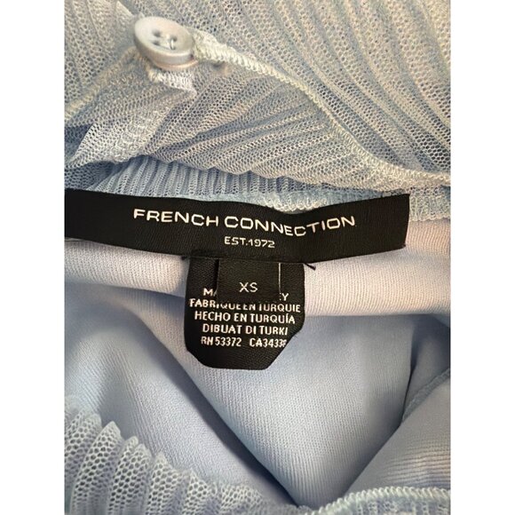NWT French Connection Light Blue Sheer Pleated Midi Dress Size XS - Picture 3 of 3